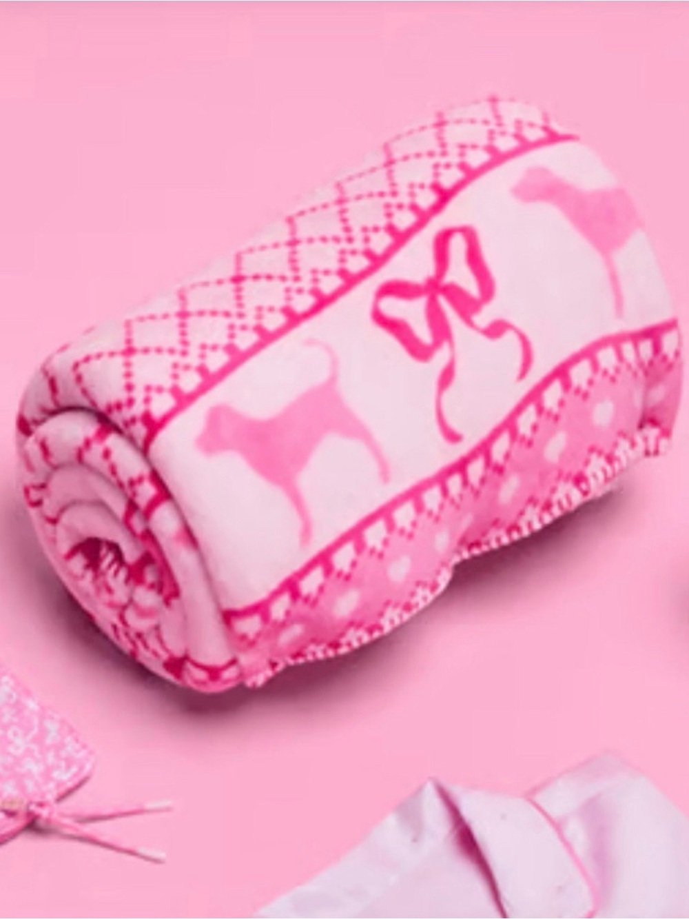 PINK x LoveShackFancy Cozy Plush Sherpa Blanket New in Packaging